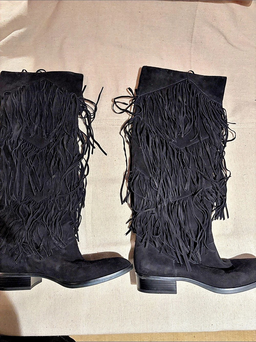 Sam Edelman Sylvia Fringe Knee High Boot Black